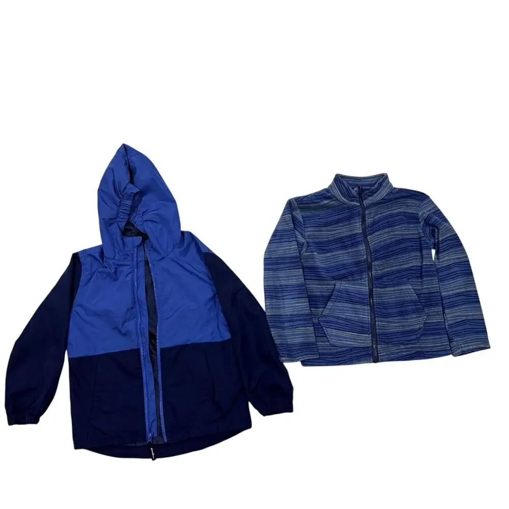 Eddie Bauer Kids XS 5/6 Hooded Full Zip Jacket Dark Navy Blue